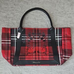 Victoria's Secret Red and Black Plaid Tote